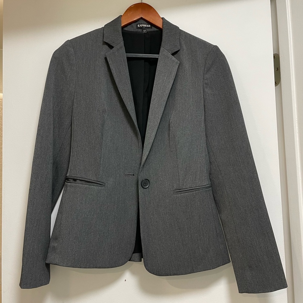 Express Charcoal-Grey Suit Jacket